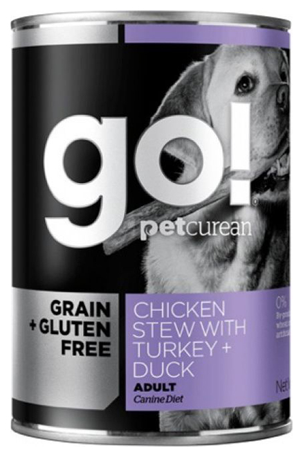 фото Консервы для собак go! natural holistic adult dog grain free, курица, утка, индейка, 400г