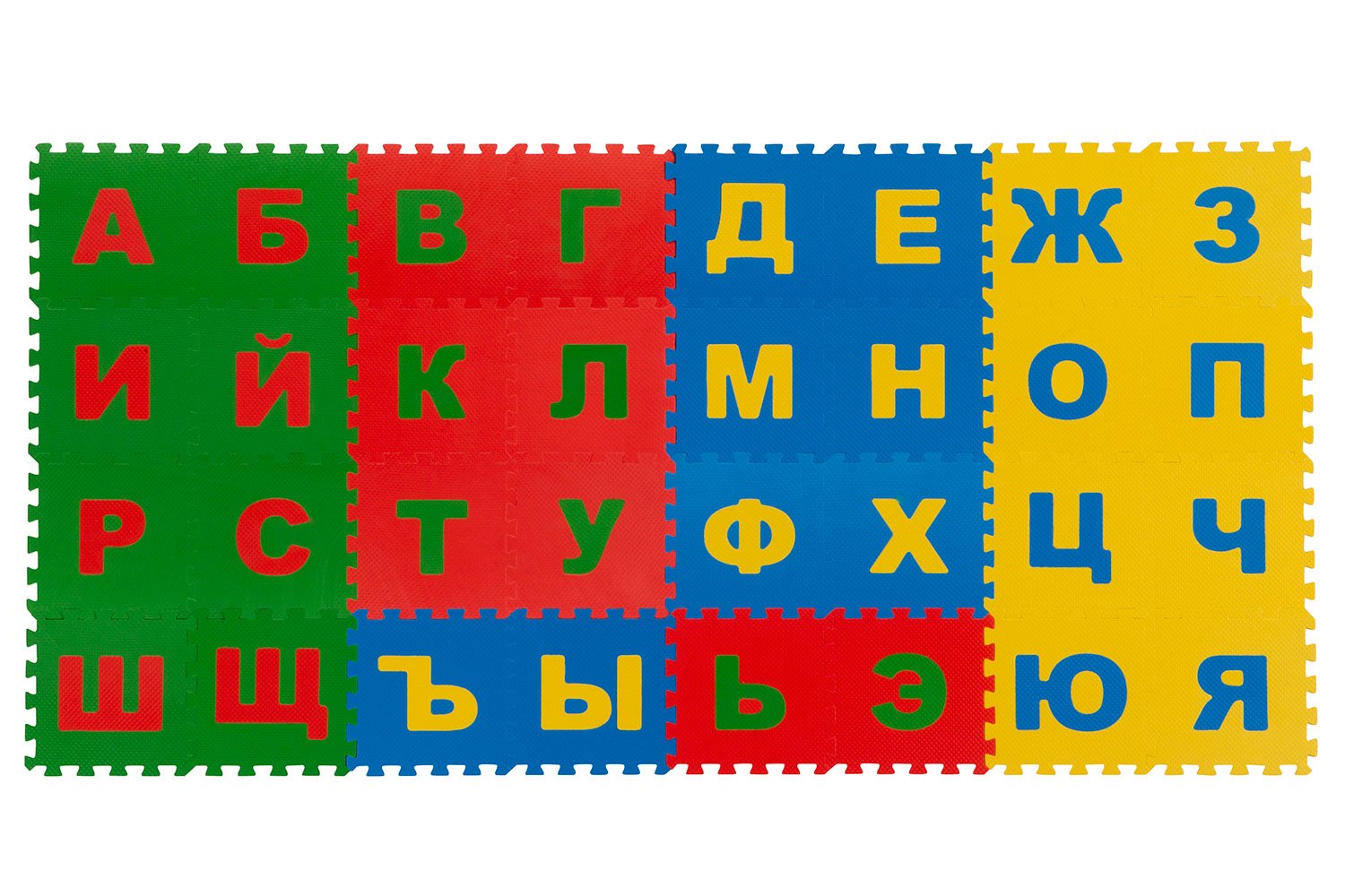 фото Мягкий пол коврик пазл eco cover русский алфавит 25х25 см. 32 дет.