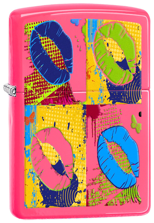 

Бензиновая зажигалка Zippo Multicolored Lips Neon Pink, Multicolored Lips