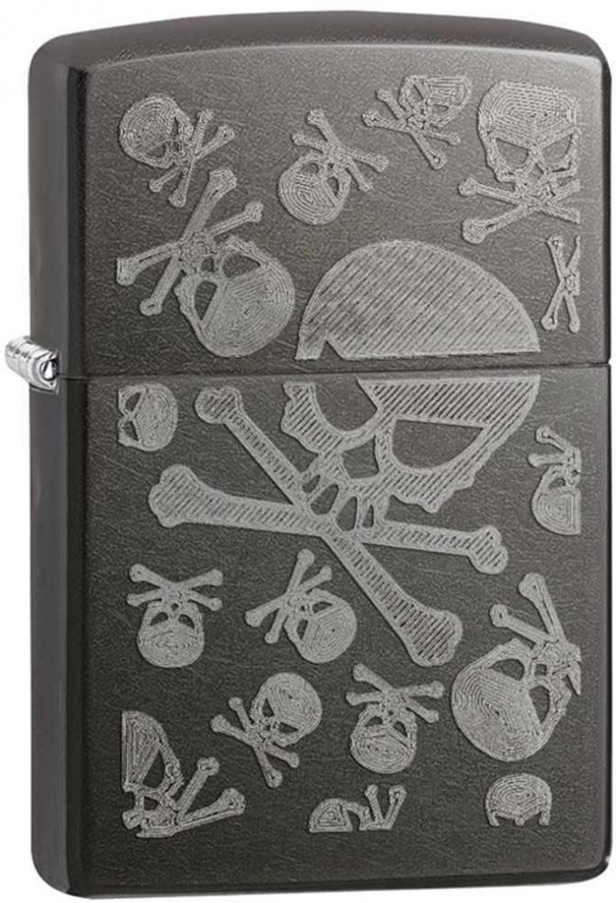 

Бензиновая зажигалка Zippo Skulls Crossbones Gray Dusk, Черный, Skulls Crossbones