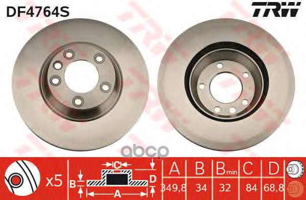 фото Тормозной диск trw/lucas df4764s
