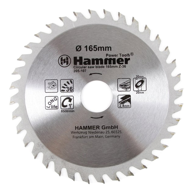 фото Пильный диск по дереву hammer flex 205-107 csb wd (30657)