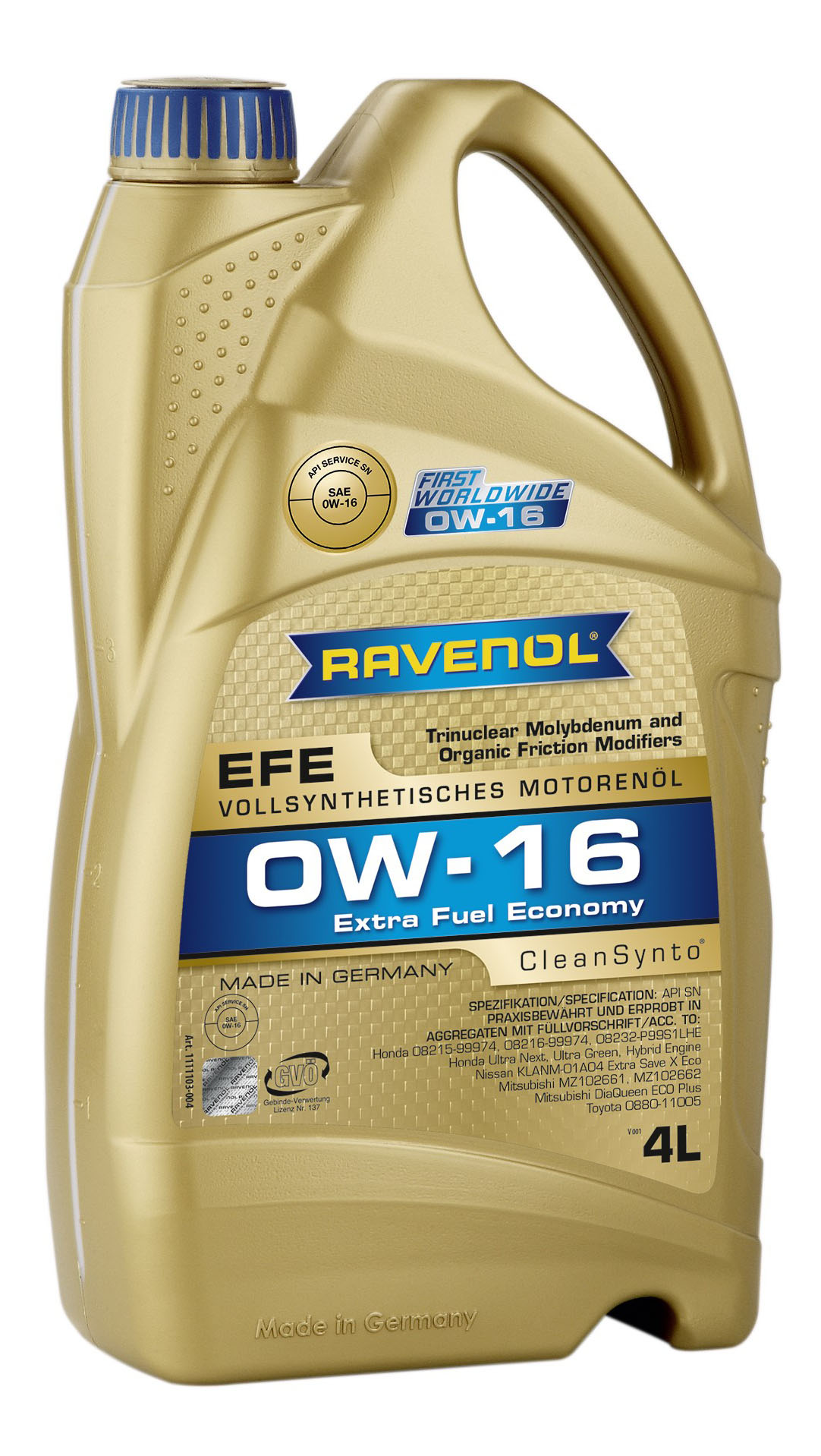 фото Моторное масло ravenol efe extra fuel economy sae 0w-16 4л