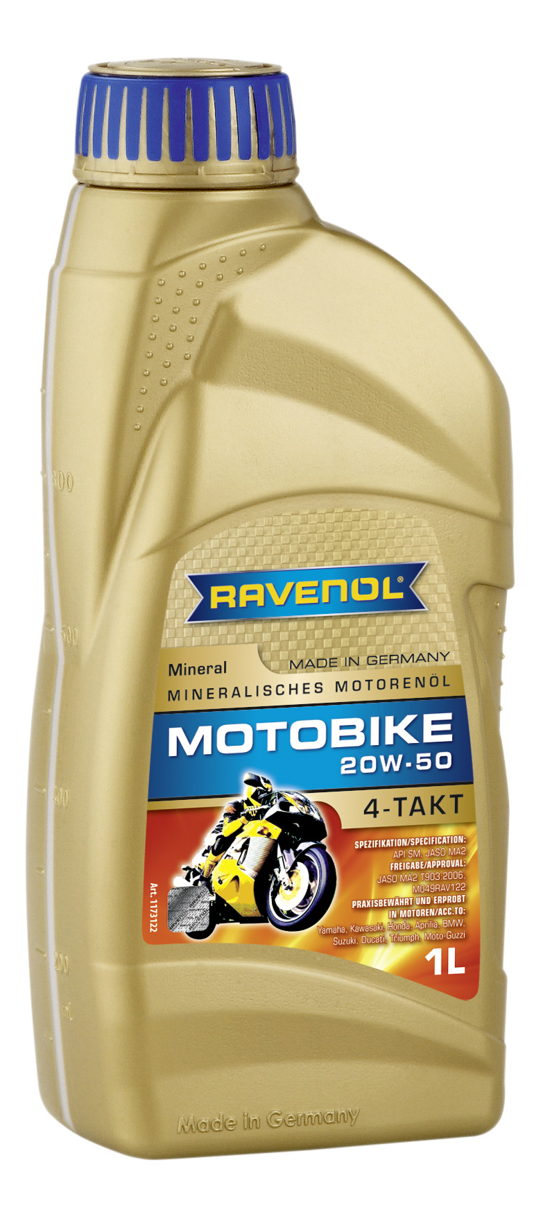 фото Моторное масло ravenol motobike 4-t mineral 20w-50 1л