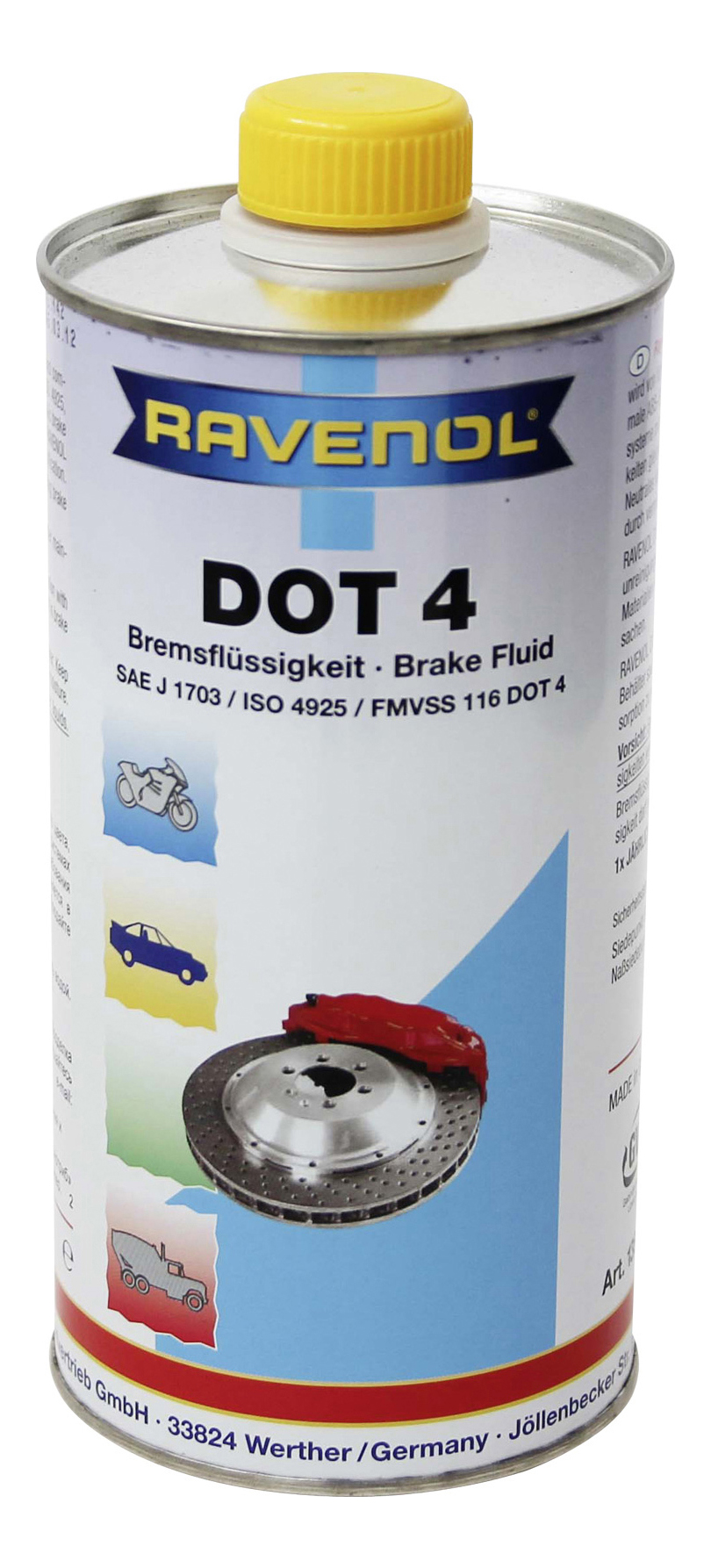 фото Тормозная жидкость ravenol dot 4 1л 1350601-001-01-000