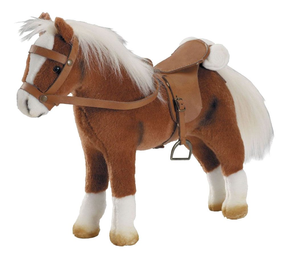 Фигурка лошадки Gotz 3401099 c седлом и уздечкой коричневая игрушка мягкая gotz