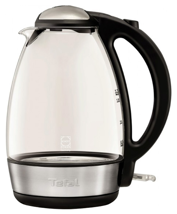 фото Чайник электрический tefal glass ki7208 black/silver