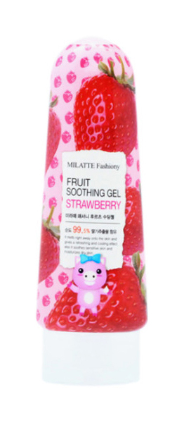 фото Гель для лица milatte fashiony fruit soothing gel strawberry 200 мл