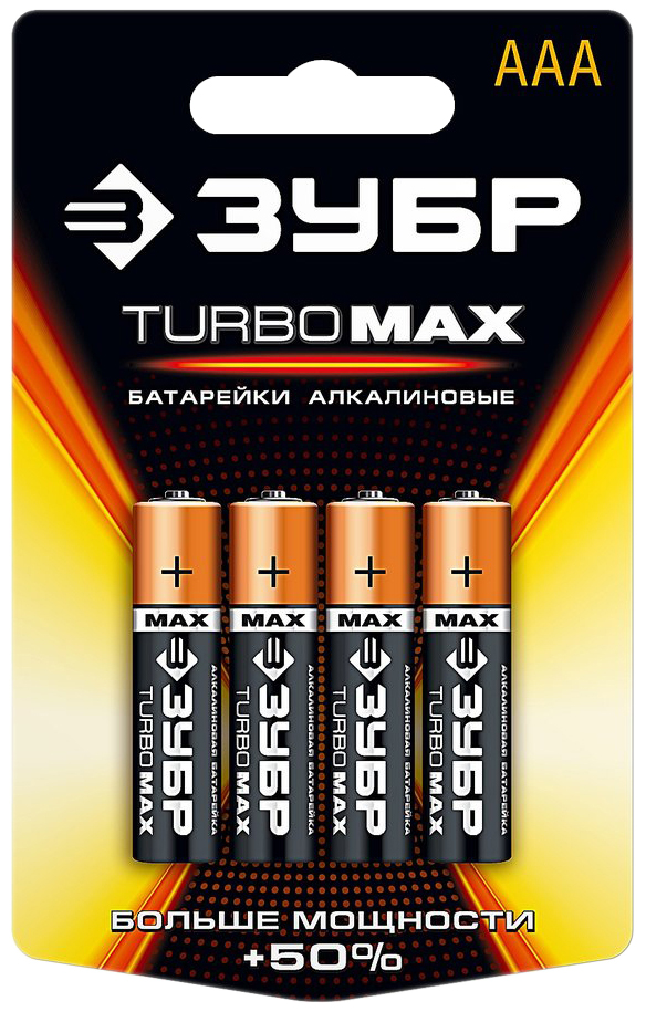 Батарейка ЗУБР TURBO MAX 59203-4C 4 шт отвертка зубр 25648 h24 с битами для точных работ и мобильных устройств 24 предм