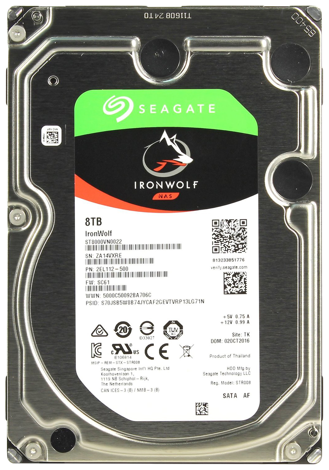 Жесткий диск Seagate IronWolf 8ТБ (ST8000VN0022)