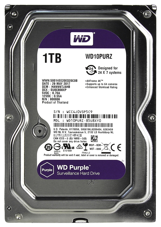 

Жесткий диск WD Purple 1ТБ (WD10PURZ), Purple