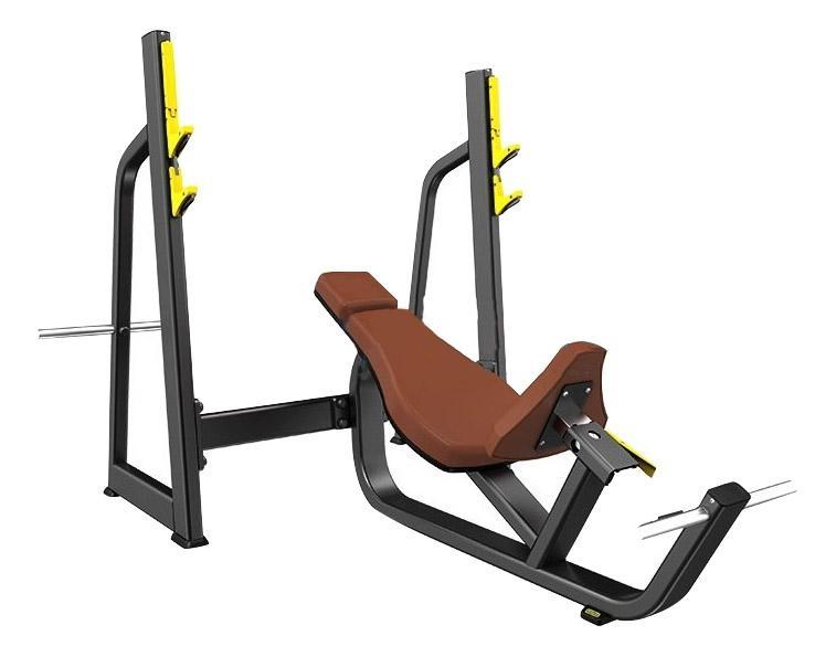 фото Скамья со стойкой наклонная dhz fitness e-1042в