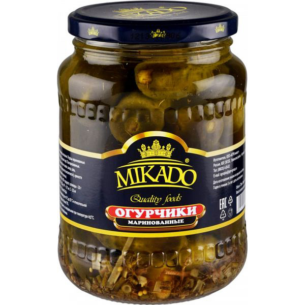 

Огурчики Mikado маринованные 720 мл