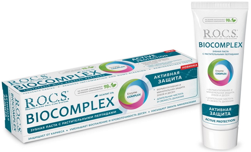 Зубная паста R.O.C.S. Biocomplex Активная защита, 94 гр Для Взрослых