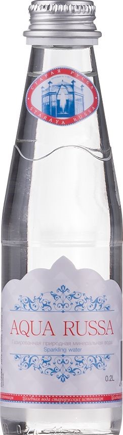 Вода питьевая Aqua Russa негазированная  стекло 0.2 л 24 штуки в упаковке