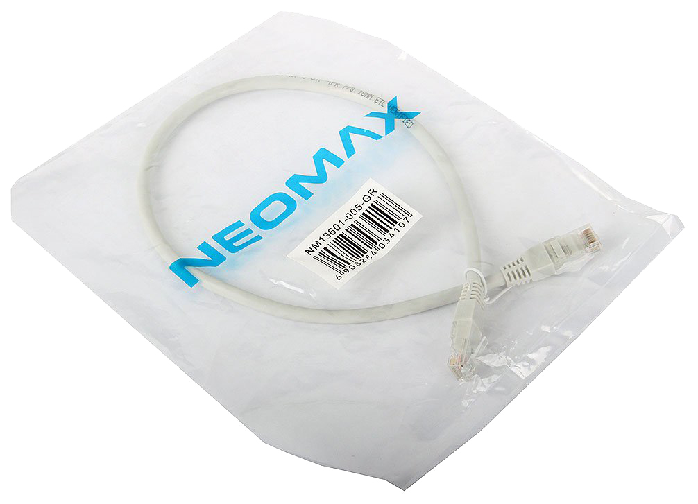 фото Кабель neomax rj45-rj45, m-m 0,5м grey (nm13601-005-gr)