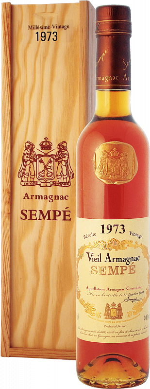 

Арманьяк Sempe Vieil, Armagnac AOC , 40 %, 500 мл, 1973г, gift box