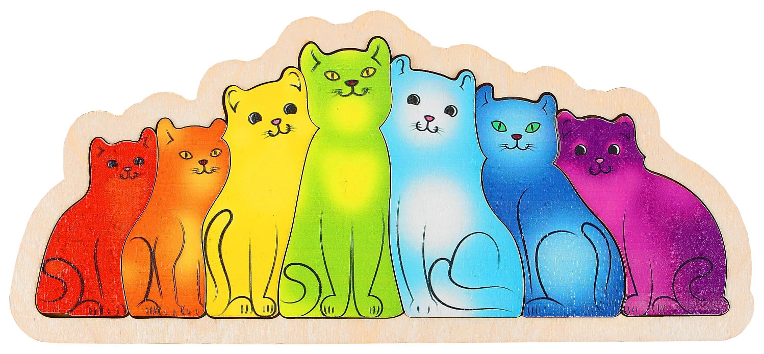 фото Развивающая доска "разноцветные котята. радуга" нескучные игры