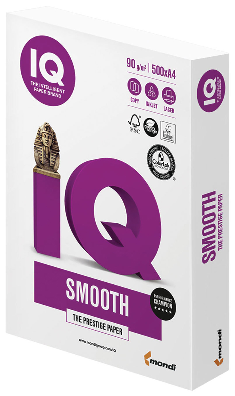 Бумага IQ Selection Smooth, А4, 90 г/м2, 500 л, для струйной и лазерной печати, А+,Австрия