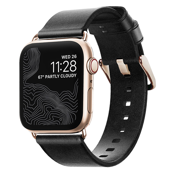 

Ремешок Nomad Modern Slim для Apple Watch 38/40 мм Black with gold hardware