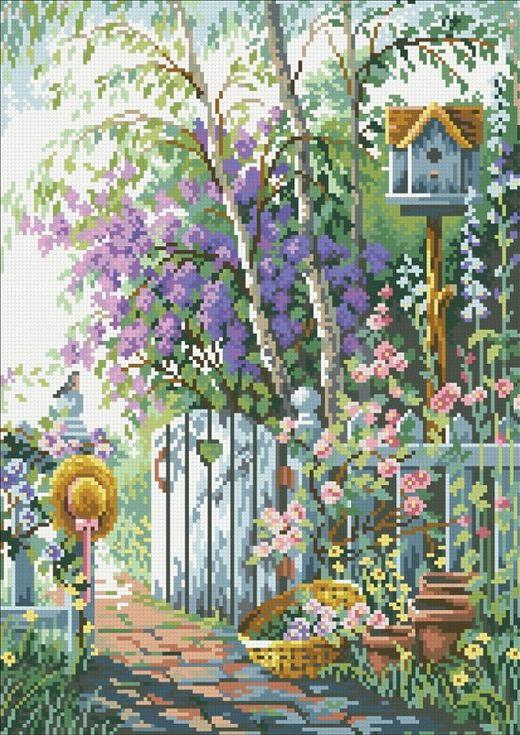 

Алмазная вышивка Паутинка Садовая калитка, 32x45 см, Садовая калитка
