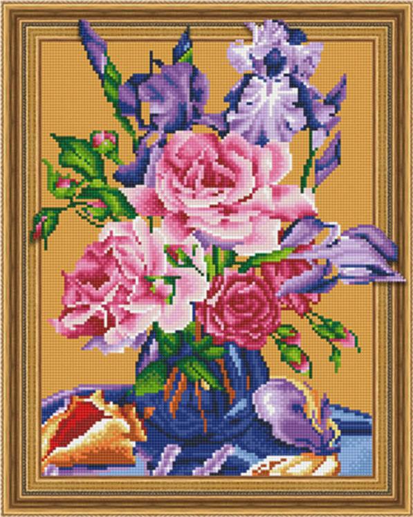 

Алмазная вышивка Molly Букет с ирисами, 40x50 см, Букет с ирисами