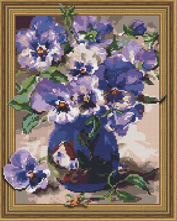 

Алмазная вышивка Painting Diamond Букет фиалок, 40x50 см, Букет фиалок