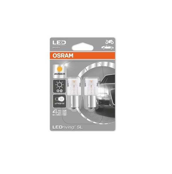 фото Py21w 12v (1,3w) лампа ledriving standard оранжевый, двойной блистер osram арт. 7459ye-02b