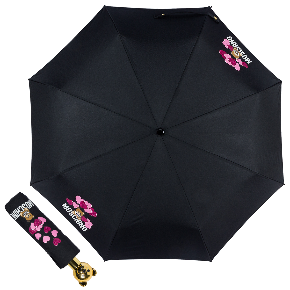 Зонт складной женский автоматический MOSCHINO 8054-OCA черный