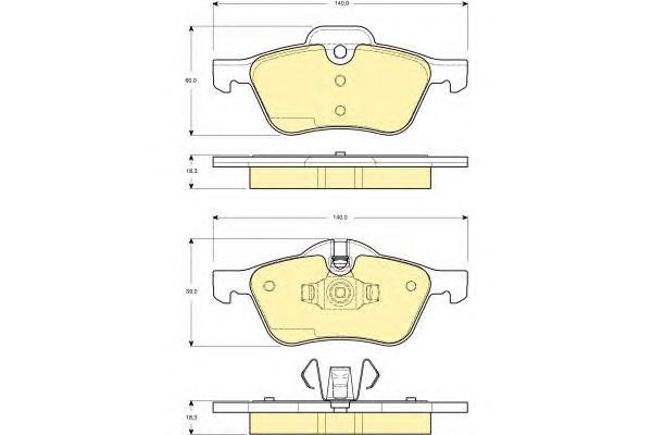 

Комплект тормозных колодок Girling 6114762