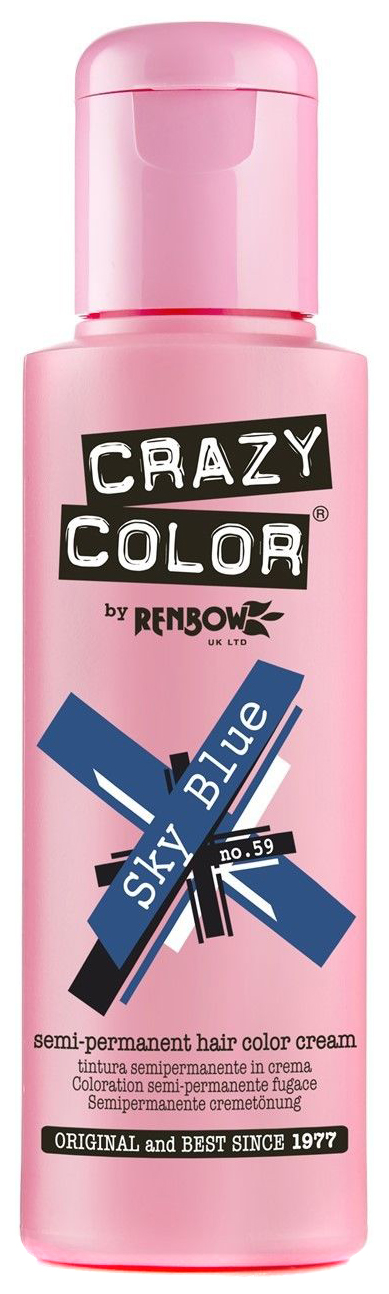 Краска для волос Crazy Color-Renbow Crazy Color Extreme тон 59 небесно-голубой, 100 мл краска для волос renbow crazy color semi permanent hair color cream 55 lilac 100 мл