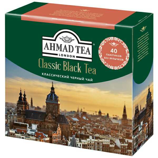 Чай черный Ahmad Tea классический листовой мелкий 40 пакетиков