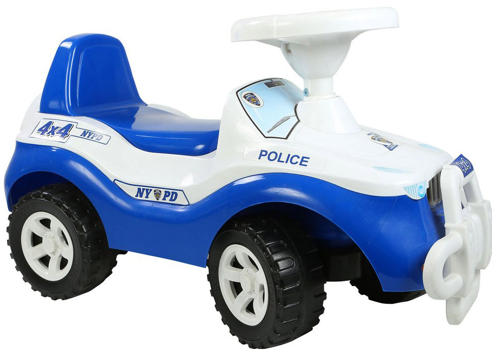 фото Каталка детская rt машинка джипик police с клаксоном бело-синяя r-toys