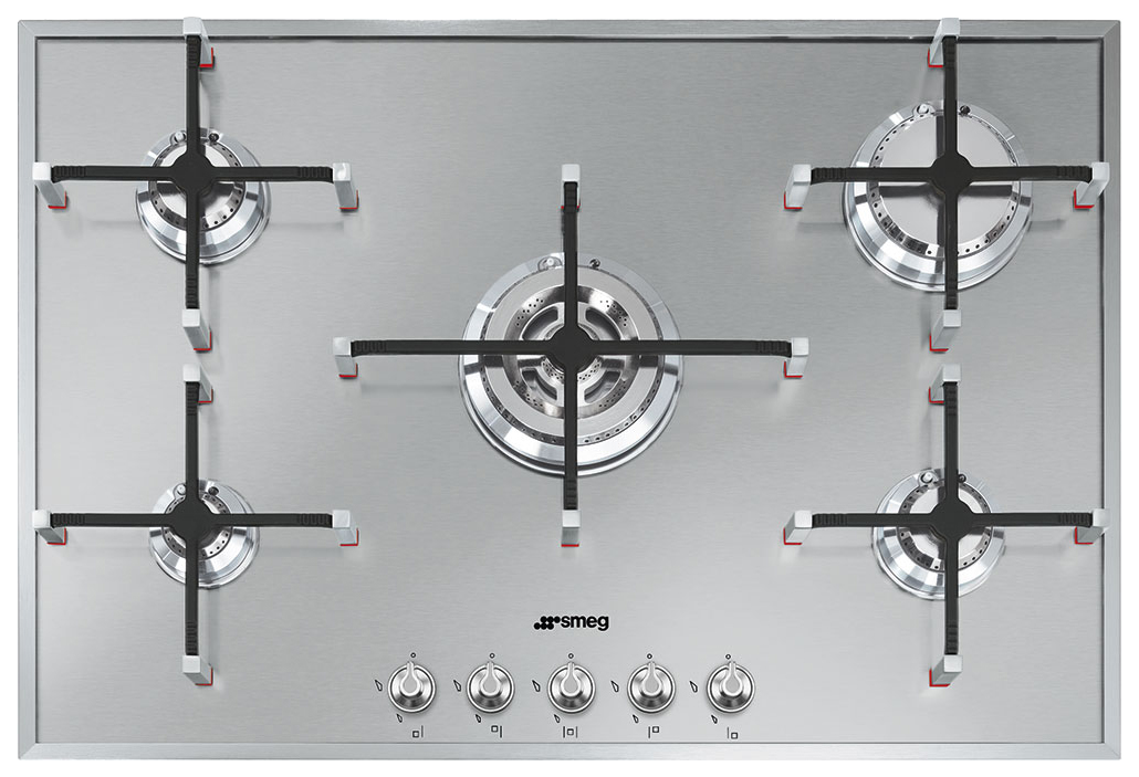 фото Встраиваемая варочная панель газовая smeg px7502 silver