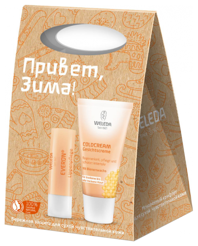

Подарочный набор Weleda Привет, зима! Крем Coldcream 30 мл + Бальзам для губ Everon 4,8 г