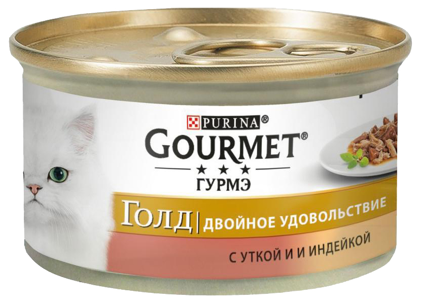 фото Консервы для кошек gourmet gold, утка, индейка, 24шт, 85г