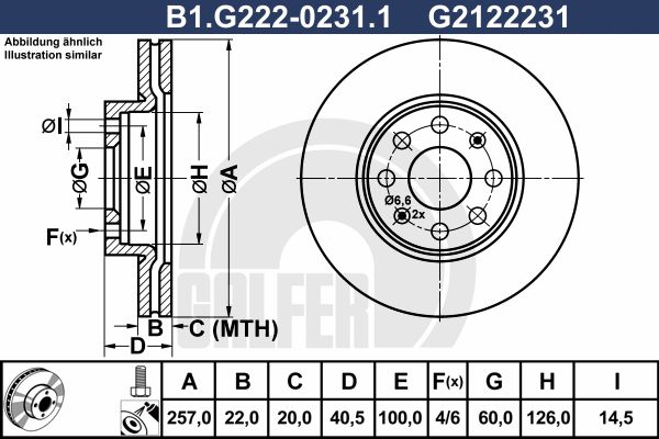 фото Тормозной диск galfer b1.g222-0231.1