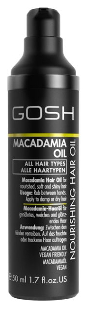 Купить Масло для волос Gosh Macadamia Oil Nourishing Oil 50 мл, GOSH COPENHAGEN