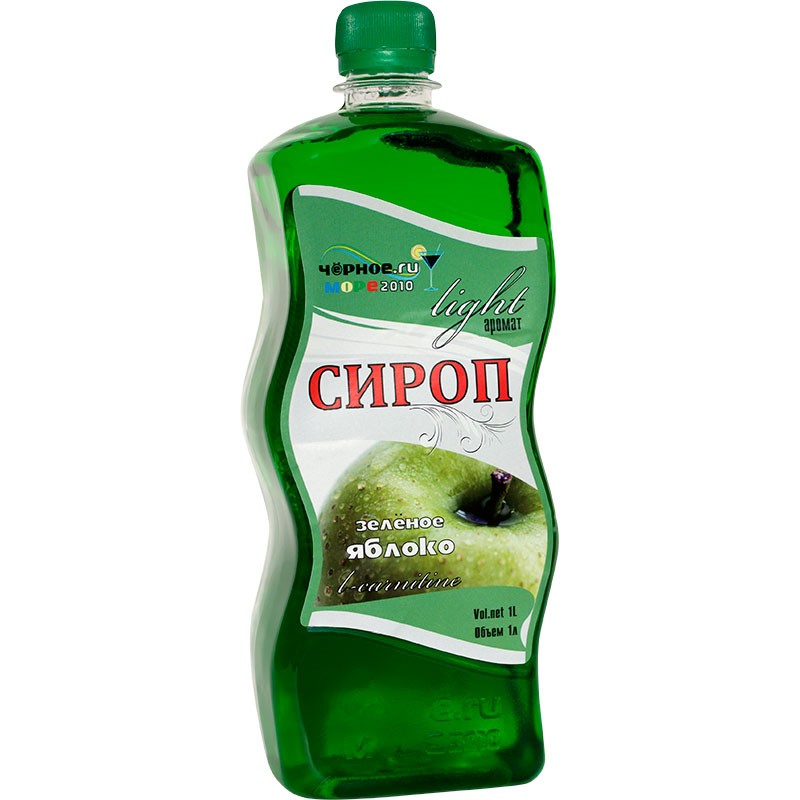 фото Сироп черное море зеленое яблоко light 1 л