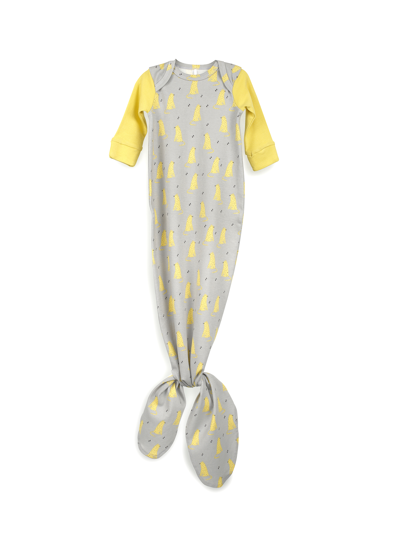 фото Боди-пеленка happy baby с длинным рукавом grey/yellow