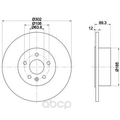 

Тормозной диск HELLA PAGID 8DD355119151