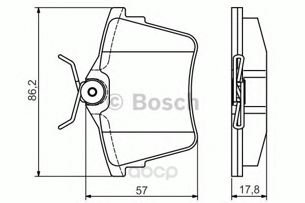 

Тормозные колодки дисковые BOSCH 0986495090