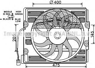 

Вентилятор радиатора BMW E38 725tds, 728i, 730i, 735i, 740i, 750i, 95-09 Ava BW7527