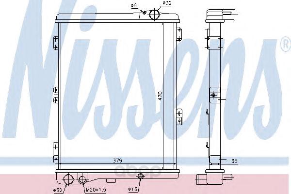 фото Радиатор охлаждения двигателя nissens 604411