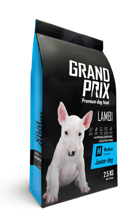 фото Сухой корм для щенков grand prix medium junior lamb, ягненок, 2.5кг