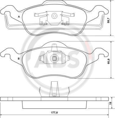 фото Тормозные колодки дисковые abs 37100