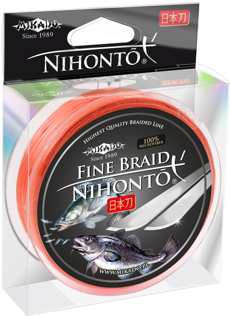 фото Леска плетеная mikado nihonto fine 0,2 мм, 150 м, 16,6 кг orange