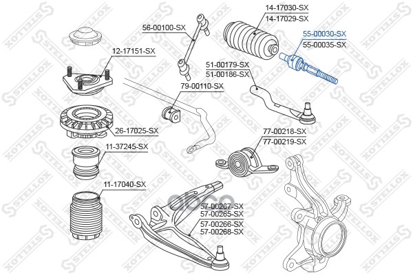 

Рулевая тяга Stellox 5500030SX