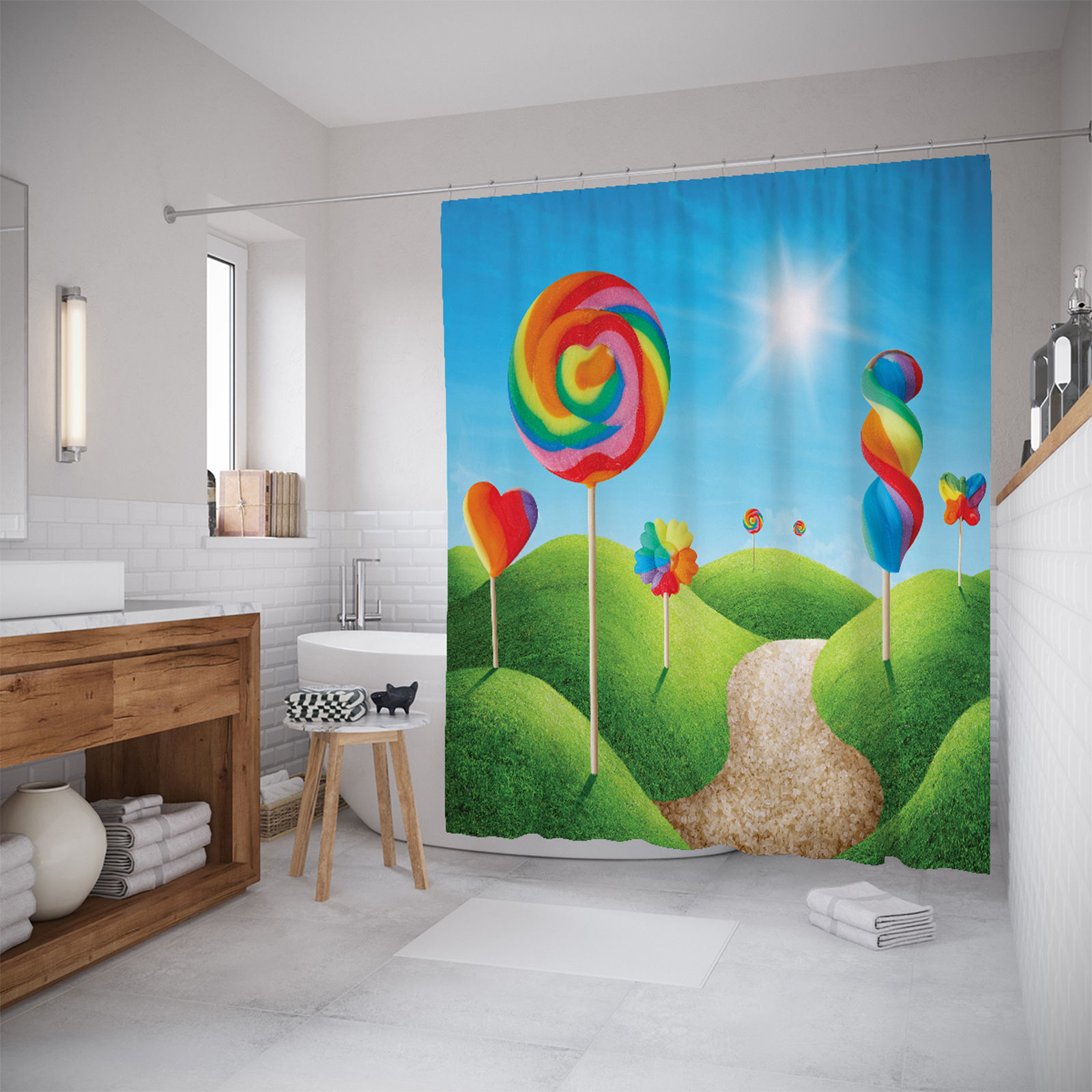 

Штора для ванной JoyArty «Сладкая поляна» 180x200, Зеленый