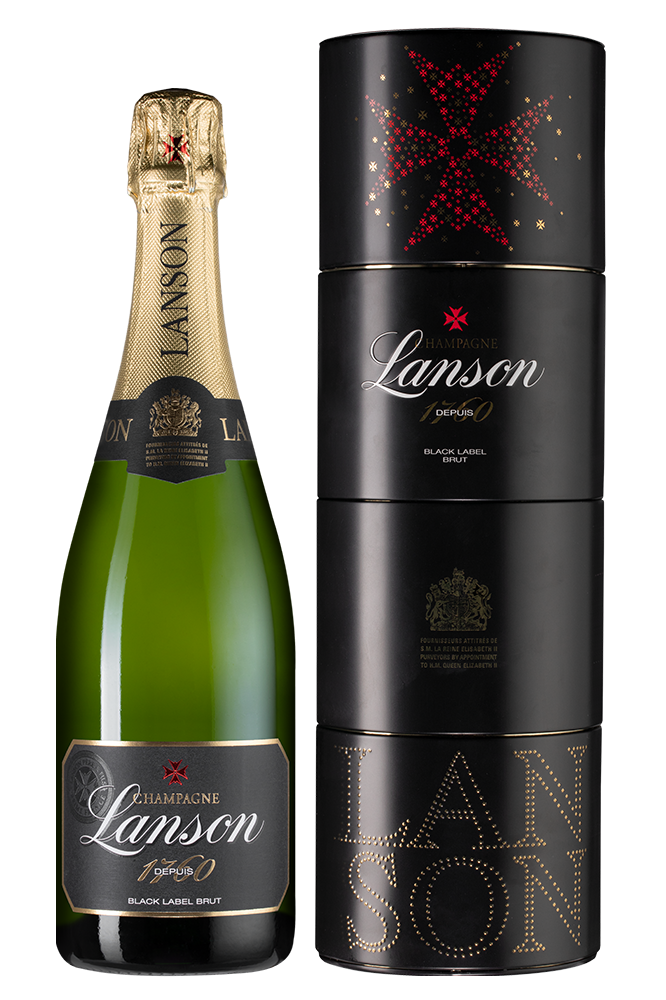 фото Шампанское champagne lanson black label brut in gift box twist pack